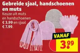 Kruidvat Gebreide sjaal, handschoenen en muts aanbieding