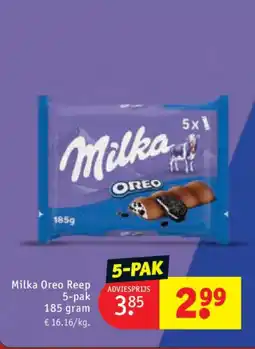 Kruidvat Milka Oreo Reep 5-pak 185 gram aanbieding