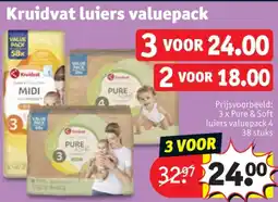 Kruidvat 3 x Pure & Soft luiers valuepack 4 38 stuks aanbieding
