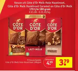 Kruidvat Côte d’Or Melk Hele Hazelnoot 180gam aanbieding