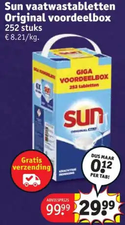 Kruidvat Sun vaatwastabletten Original voordeelbox aanbieding