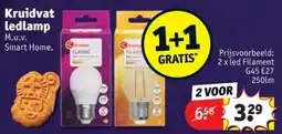 Kruidvat 2 x led Filament G45 E27 250lm aanbieding