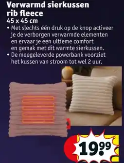 Kruidvat Verwarmd sierkussen rib fleece aanbieding
