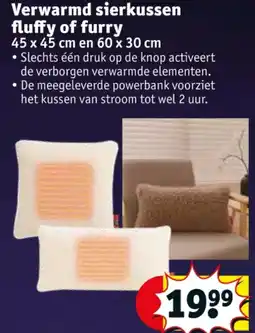 Kruidvat Verwarmd sierkussen fluffy of furry aanbieding