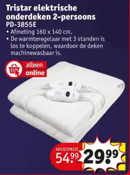 Kruidvat Tristar elektrische onderdeken 2-persoons aanbieding