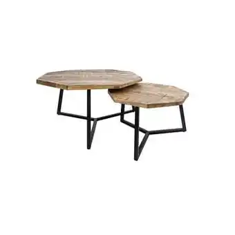 Leen Bakker HSM Collectionsalontafel Urban (set van 2) - bruin/zwart - Leen Bakker aanbieding