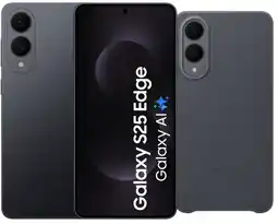 Coolblue Samsung Galaxy S25 Edge 512GB Zwart 5G + Samsung Kindsuit Back Cover Zwart aanbieding