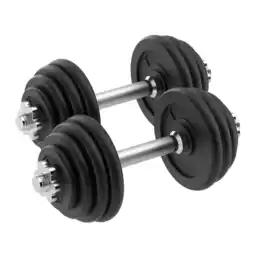 Decathlon Verstelbare dumbbellset - 2 x 14 kg - Gietijzer aanbieding