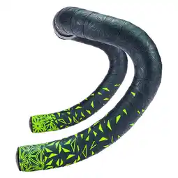 Decathlon Supacaz Stuurlint - Super Sticky Kush Star Fade - Neon Geel + Black Star Plugz aanbieding