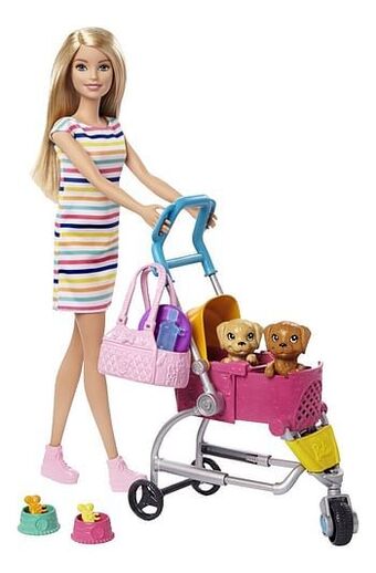 Dreamland Barbie Stroll ’N Play Pups aanbieding
