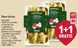 Delhaize Pâtes farcies Bertagni Stelle à la tomate et burrata ou Cappellacci joues de porc braisées au vin rouge aanbieding