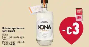 Delhaize Nona Boisson spiritueuse sans alcool June, Spritz ou Ginger aanbieding