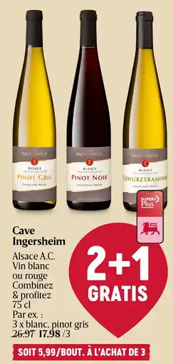 Delhaize Alsace A.C. Vin blanc ou rouge Cave Ingersheim aanbieding