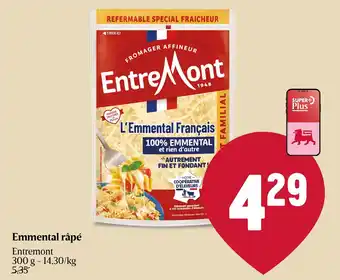 Delhaize Entremont Emmental râpé aanbieding