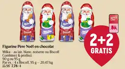Delhaize Milka Figurine Père Noël en chocolat aanbieding