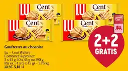 Delhaize Lu Cent Wafers Gaufrettes au chocolat aanbieding