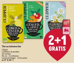 Delhaize Clipper Thé ou infusion bio aanbieding