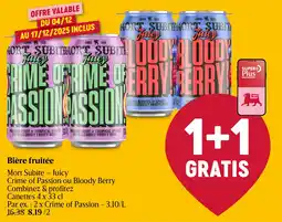 Delhaize Mort Subite Juicy Crime of Passion ou Bloody Berry Bière fruitée aanbieding