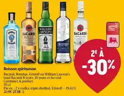 Delhaize Boisson spiritueuse Bacardi, Bombay, Eristoff ou William Lawson's aanbieding