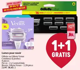 Delhaize Gillette ou Gillette Venus Lames pour rasoir aanbieding