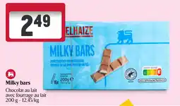 Delhaize Milky bars Chocolat au lait avec fourrage au lait aanbieding