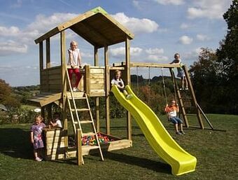 Dreamland Fox play schommel Sacramento Monkey Bar Shop met gele glijbaan aanbieding