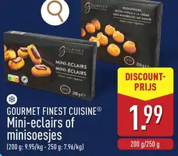 ALDI Gourmet finest cuisine mini-eclairs of minisoesjes aanbieding