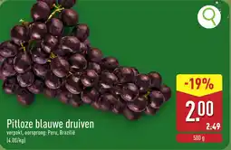 ALDI Pitloze blauwe druiven aanbieding