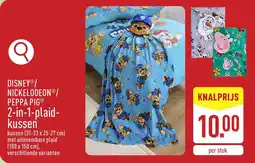 ALDI Disney/ nickelodeon/ peppa pig 2 in 1 plaidkussen aanbieding