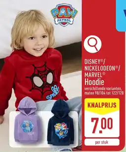 ALDI Disney/ nickelodeon/ marvel hoodie aanbieding