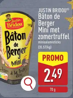 ALDI Justin Bridou Bâton de Berger Mini met zomertruffel aanbieding