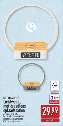 ALDI Krontaler lichtwekker met draadloos oplaadstation aanbieding
