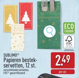 ALDI Sublimo Papieren bestek servetten aanbieding