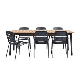 Leen Bakker Le Sud tuinset Menorca Loire uitschuifbaar - antraciet - 7-delig - Leen Bakker aanbieding