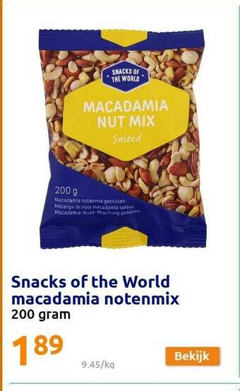 Action Snacks Of The World Macadamia Notenmix aanbieding