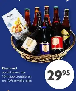 OKay Biermand assortiment van 10 trappistenbieren en 1 Westmalle-glas aanbieding