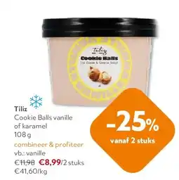 OKay Tiliz Cookie Balls vanille of karamel 108 g aanbieding