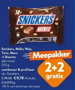 OKay Snickers, Milky Way, Twix, Mars of Bounty alle minis 275 g aanbieding