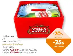 OKay Stella Artois pils 24 x 25 cl of 24 x 33 cl aanbieding