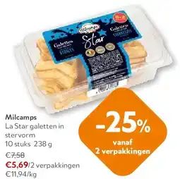 OKay Milcamps La Star galetten in stervorm 10 stuks 238 g aanbieding