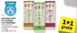 Albert Heijn De Kuyper Zero 0% cocktails 0.25 literblikjes aanbieding