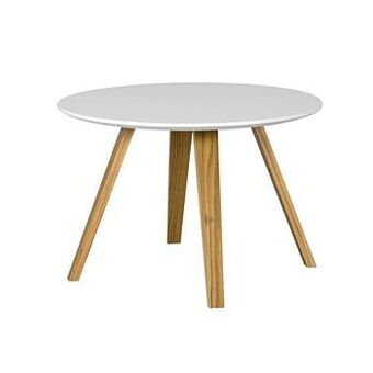 Leen Bakker Tenzo bijzettafel Lola - wit/eikenkleur - 40x60x60 cm - Leen Bakker aanbieding