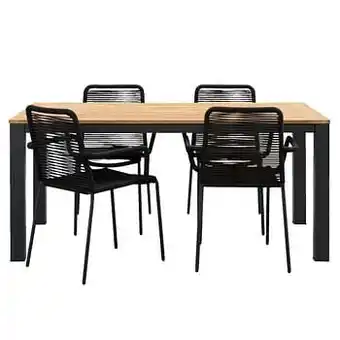 Leen Bakker Le Sud tuinset Lunas Verdon - zwart - 5-delig - Leen Bakker aanbieding