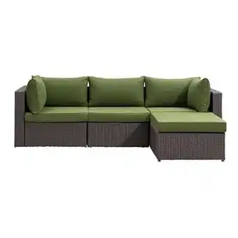 Leen Bakker Le Sud modulaire loungeset Dordogne antraciet/groen - 4-delig - Leen Bakker aanbieding