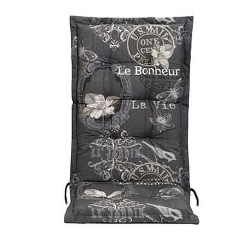 Leen Bakker Terrasstoelkussen La Vie - antraciet - 123x50x8 cm - Leen Bakker aanbieding