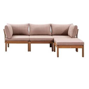 Leen Bakker Le Sud modulaire loungeset Orleans - taupe - 4-delig - Leen Bakker aanbieding