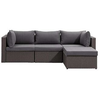 Leen Bakker Le Sud modulaire loungeset Dordogne - antraciet/donkergrijs - 4-delig - Leen Bakker aanbieding