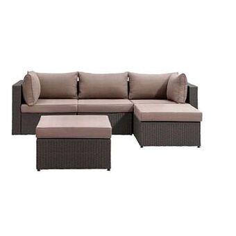 Leen Bakker Le Sud modulaire loungeset Dordogne V1 - antraciet/taupe - 5-delig - Leen Bakker aanbieding