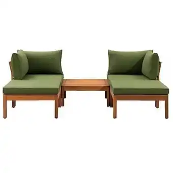 Leen Bakker Le Sud modulaire loungeset Orleans V2 - groen - 5-delig - Leen Bakker aanbieding