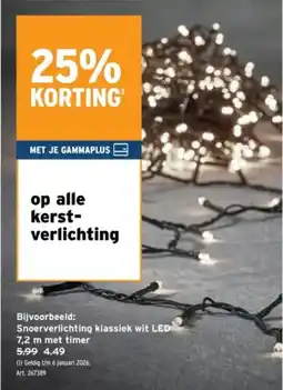 GAMMA Snoerverlichting klassiek wit LED met timer aanbieding